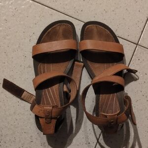 Teva Cabrillo Wedge Strappy Brown Women's Leather Sandals
